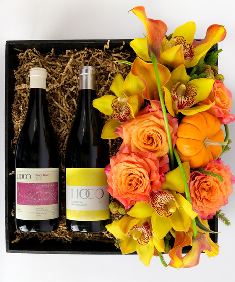 Wine Duo & Fall Flowers