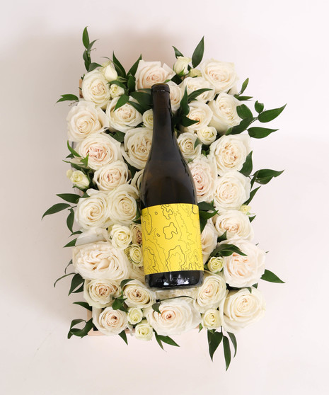 Gift Crate, Red Roses, Wine