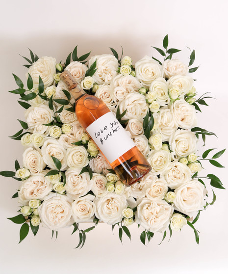 Gift Crate, Red Roses, Wine