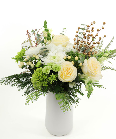 Cali White Winter - Standard in White Vase