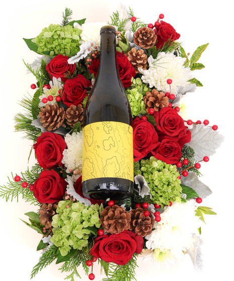 Gift Crate, Roses, Wine