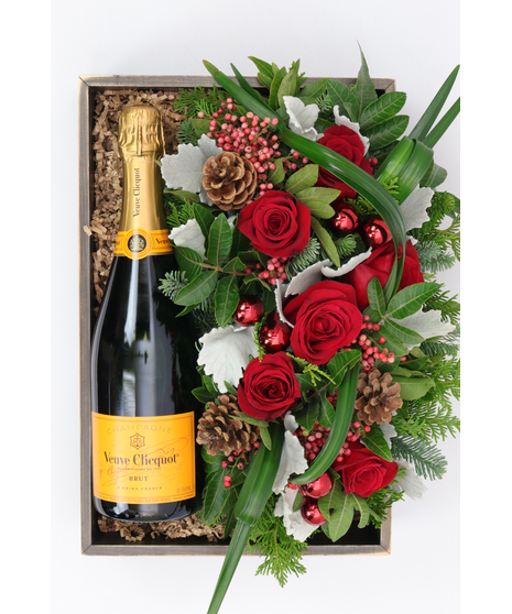 Champagne & Christmas Flowers